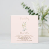 Champagne Gold & Blush Square Engagement Party (Staand voorkant)