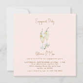 Champagne Gold & Blush Square Engagement Party (Voorkant)