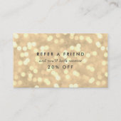 Champagne Gold Bokeh Aanbevelingskaartje (Voorkant)
