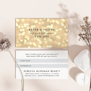 Champagne Gold Bokeh Aanbevelingskaartje