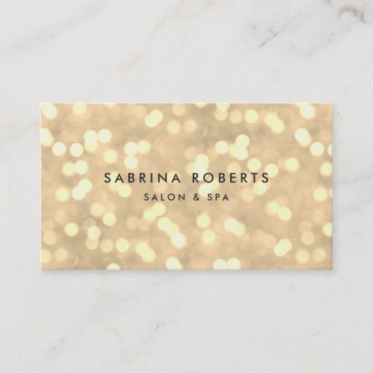 Champagne Gold Bokeh-benoemingskaart Afsprakenkaartje (Voorkant)