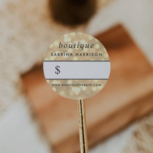 Champagne Gold Bokeh | Boutique Prijs Sticker