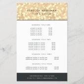 Champagne Gold Bokeh Pricing & Services Flyer (Voorkant)