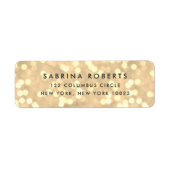Champagne Gold Bokeh Return Address Etiket (Voorkant)