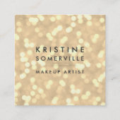 Champagne Gold Bokeh Square Vierkante Visitekaartje (Voorkant)