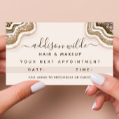 Champagne Gold Brown Glitter Agate Geode Afsprakenkaartje