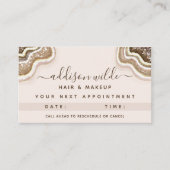 Champagne Gold Brown Glitter Agate Geode Afsprakenkaartje (Voorkant)