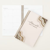 Champagne Gold Brown Glitter Agate Geode Planner (Display)