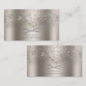 Champagne Gold Butterflies Zilveren Schaar Stylist Visitekaartje (Voorkant / Achterkant)
