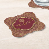 Champagne gold calligraphy romantic weeding kartonnen onderzetters (Gekanteld)