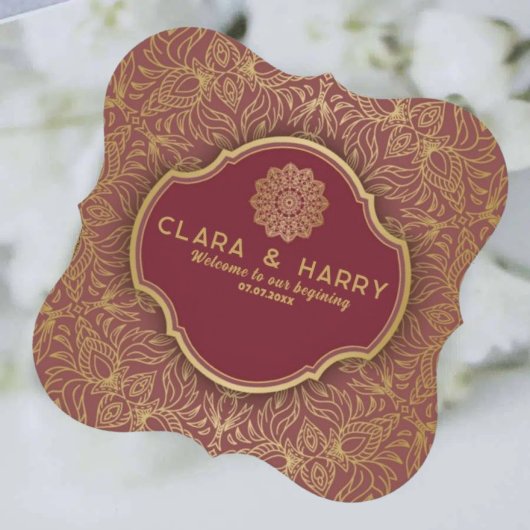 Champagne gold calligraphy romantic weeding kartonnen onderzetters