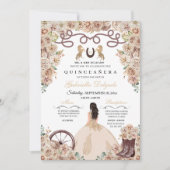 Champagne Gold Charro Prinses Quinceanera Kaart (Voorkant)