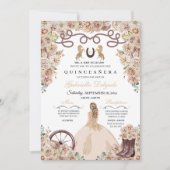 Champagne Gold Charro Prinses Quinceanera Kaart (Voorkant)
