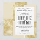 Champagne + Gold Classic Wedding Invitation Kaart (Voorkant / Achterkant)
