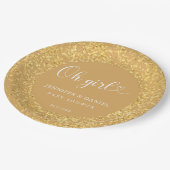 Champagne Gold Confetti Oh Girl Luxe Script Papieren Bordje (Gekanteld)