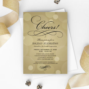 Champagne Gold Corporate Holiday Kaart