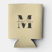 Champagne Gold Custom Monogram Wedding Groomsmen  Blikjeskoeler (Voorkant)