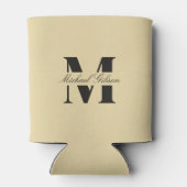Champagne Gold Custom Monogram Wedding Groomsmen  Blikjeskoeler (Achterkant)