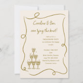 Champagne Gold Doodle Handgeschreven verlovingsfee Kaart (Voorkant)