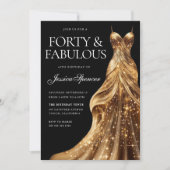 Champagne Gold Dress 40 & Fabulous 40th Birthday Kaart (Voorkant)