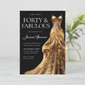 Champagne Gold Dress 40 & Fabulous 40th Birthday Kaart (Staand voorkant)