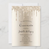 Champagne Gold Driving Glitter Quinceanera Kaart (Voorkant)