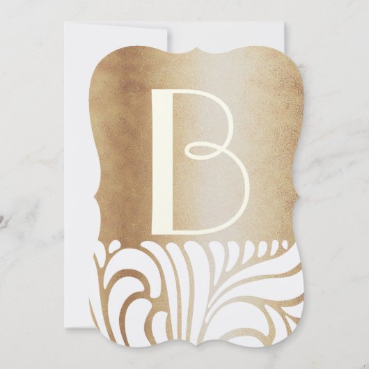 Champagne Gold Elegant Gold Ivory Swirls Kaart (Achterkant)