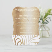 Champagne Gold Elegant Gold Ivory Swirls Kaart (Staand voorkant)