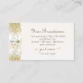Champagne Gold en Cream  Borders Monogram Visitekaartje (Achterkant)