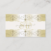 Champagne Gold en Cream  Borders Monogram Visitekaartje (Voorkant)