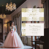 Champagne Gold en Cream Borders Monogram Visitekaartje