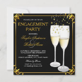 Champagne Gold Engagement Party - Fotouitnodiging Kaart (Voorkant)