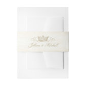 Champagne Gold Fairytale Crown Wedding Uitnodigingen Wikkel (Voorkant Voorbeeld)