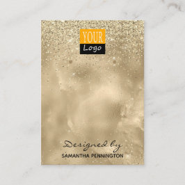 Champagne Gold Faux Folie Glitter Visitekaartje