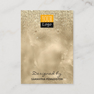 Champagne Gold Faux Folie Glitter Visitekaartje