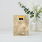 Champagne Gold Faux Folie Glitter Visitekaartje (Staand voorkant)