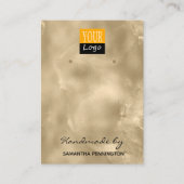 Champagne Gold Faux Folie Logo verouderingsscherm Visitekaartje (Voorkant)