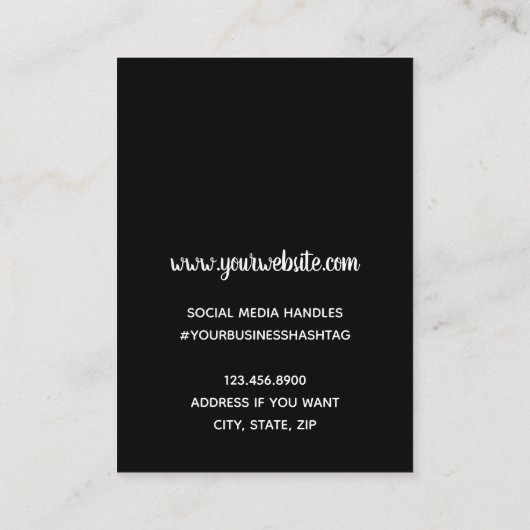 Champagne Gold Faux Folie Logo verouderingsscherm Visitekaartje (Achterkant)