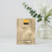 Champagne Gold Faux Folie Logo verouderingsscherm Visitekaartje (Staand voorkant)
