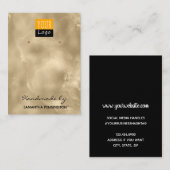 Champagne Gold Faux Folie Logo verouderingsscherm Visitekaartje (Voorkant / Achterkant)