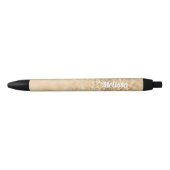 Champagne gold faux glitter sparkles Personalize Zwarte Inkt Pen (Voorkant)