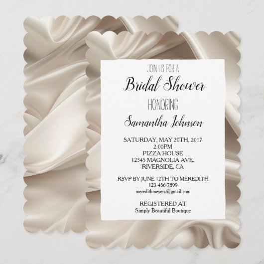  Champagne Gold Faux Satin Vrijgezellenfeest Kaart (Voorkant / Achterkant)