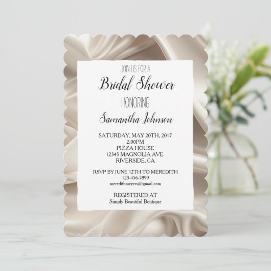  Champagne Gold Faux Satin Vrijgezellenfeest Kaart (Staand voorkant)