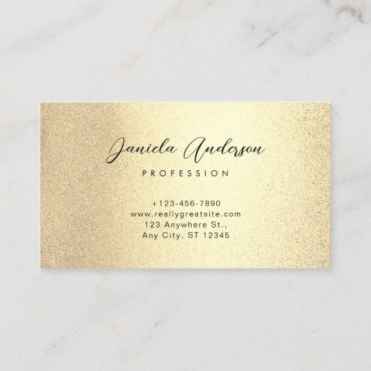 Champagne Gold Foil Chic Visitekaartje (Achterkant)