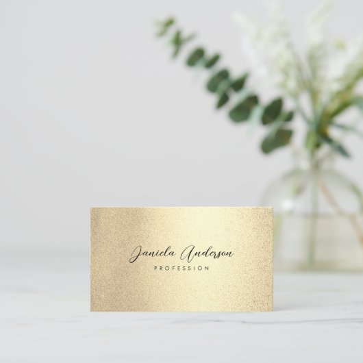 Champagne Gold Foil Chic Visitekaartje (Staand voorkant)