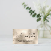 Champagne Gold Foil line Art Logo Salon Name Visitekaartje (Staand voorkant)