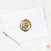 Champagne Gold Foil Look Logo Ronde Sticker (Envelop)