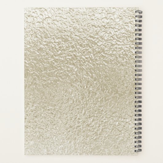 Champagne Gold Foil Modern Monogram Planner (Achterkant)