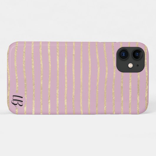 Champagne Gold Foil Stripes Phone Case (Achterkant (horizontaal))