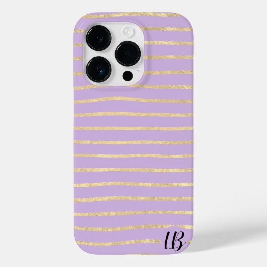 Champagne Gold Foil Stripes Phone Case (Achterkant)